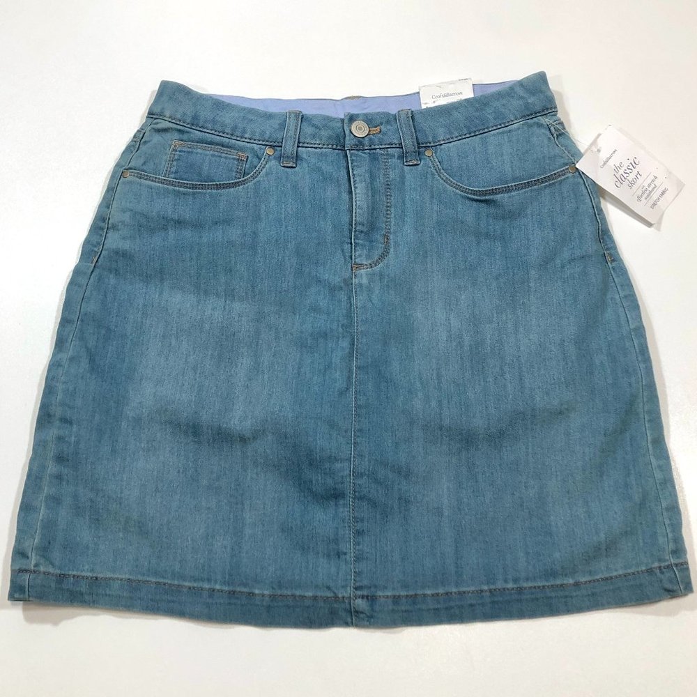 NWT Croft & Barrow Size 6 Denim Effortless Stretch Mid Rise Classic Skort